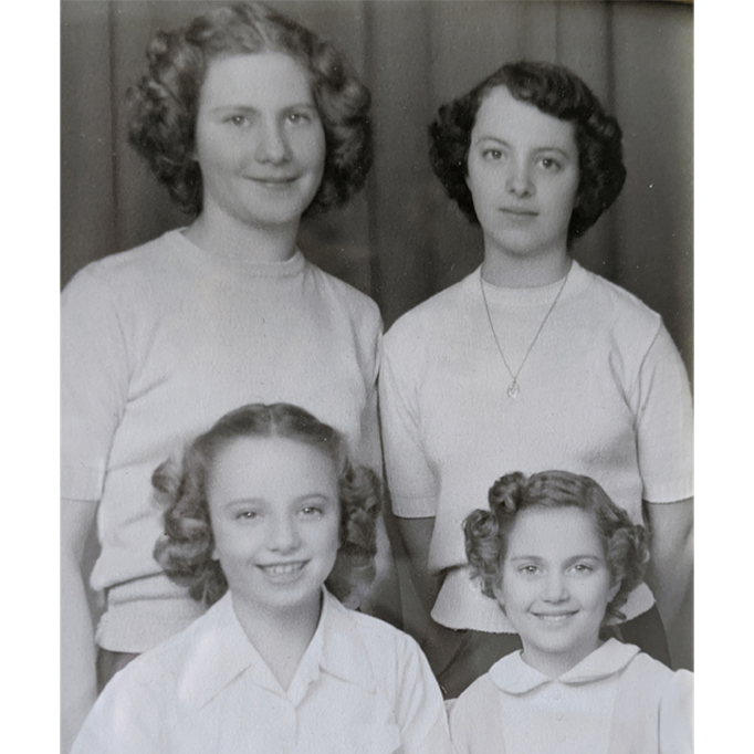 From left, front, Virgina, Mary Jo; back, Dolores, Theresa